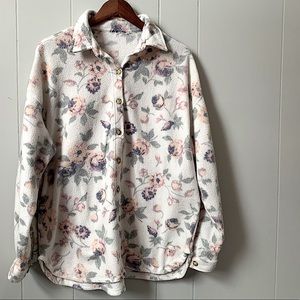 90s Vintage Botanical Granny Shacket Loungewear